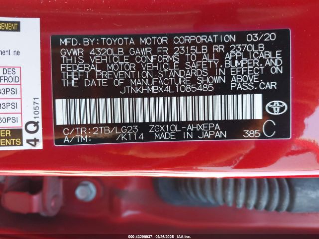2020 TOYOTA C-HR JTNKHMBX4L1085485 Photo 8