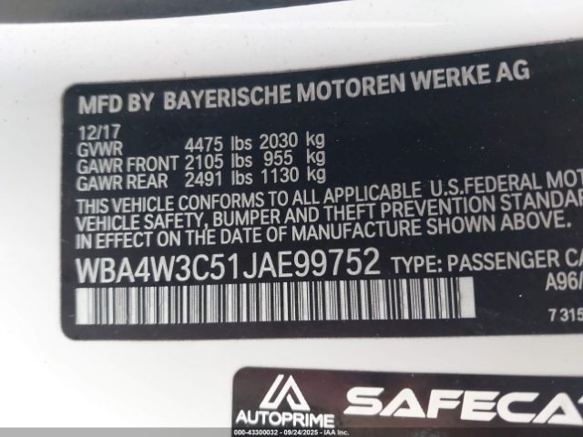 2018 BMW 430I WBA4W3C51JAE99752 Photo 8