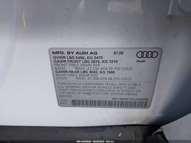 2020 AUDI Q5 WA1BNAFY0L2096986 Photo 8