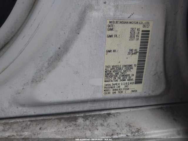 1N4AL3AP8JC119140 Nissan Altima 2.5 Sl