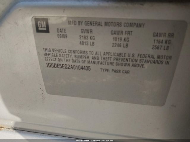 2010 CADILLAC CTS 1G6DE5EG2A0104435 Photo 8