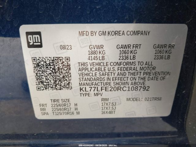 2024 CHEVROLET TRAX KL77LFE20RC108792 Photo 8