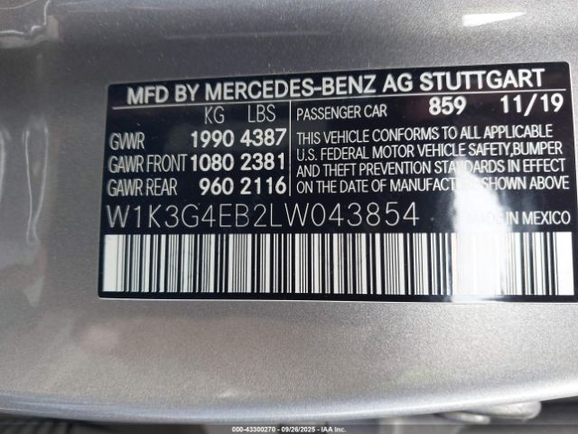 2020 MERCEDES-BENZ A 220 W1K3G4EB2LW043854 Photo 8