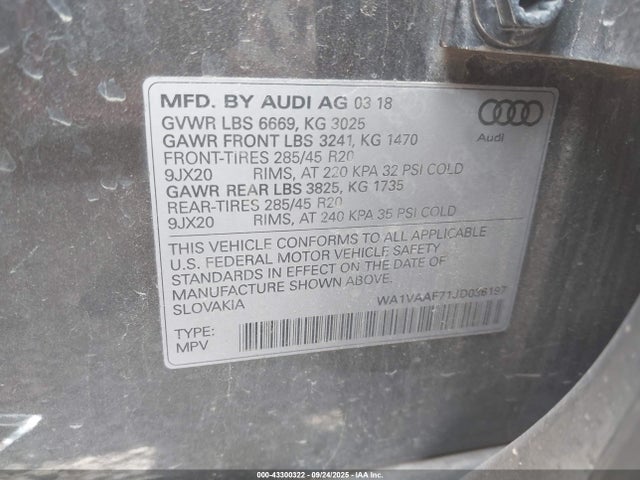 2018 AUDI Q7 WA1VAAF71JD036197 Photo 8
