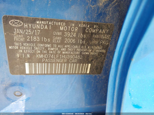 Hyundai 2017 2017 KMHD74LF1HU390482 Image 9