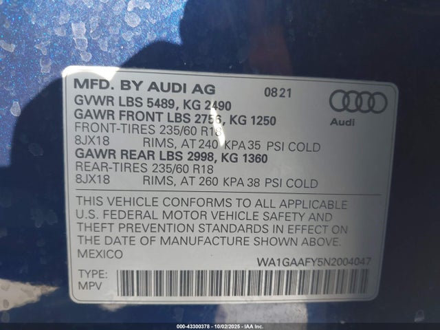2022 AUDI Q5 WA1GAAFY5N2004047 Photo 8