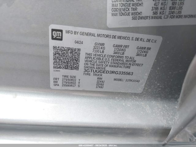 2024 GMC SIERRA 1500 3GTUUGED3RG335563 Photo 8