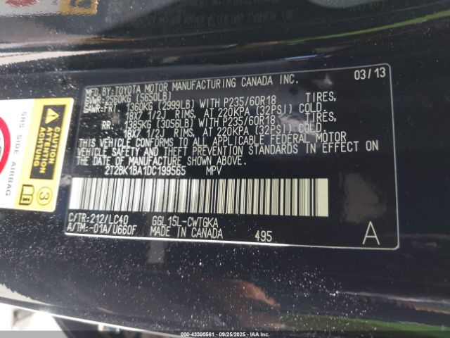 2013 LEXUS RX 350 2T2BK1BA1DC199565 Photo 8