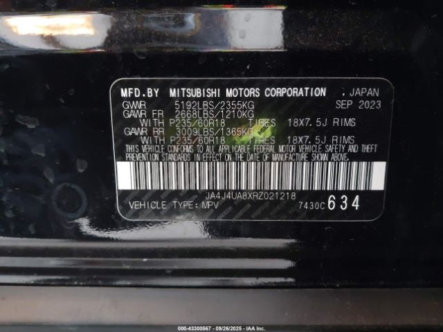 2024 MITSUBISHI OUTLANDER JA4J4UA8XRZ021218 Photo 8