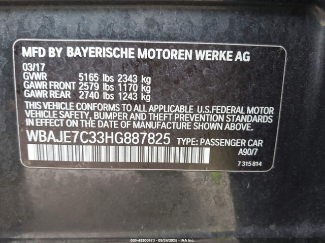 WBAJE7C33HG887825 BMW 540I