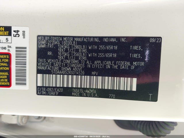 Toyota t24a-fts 2024 5TDAAAB52RS014539 Image 9
