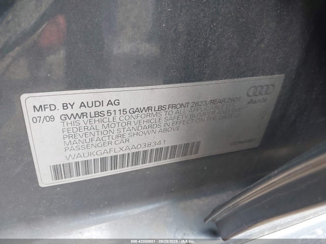 2010 AUDI S4 WAUKGAFLXAA038341 Photo 8