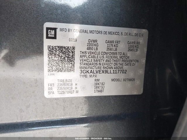 3GKALVEX9LL117702 GMC ltg