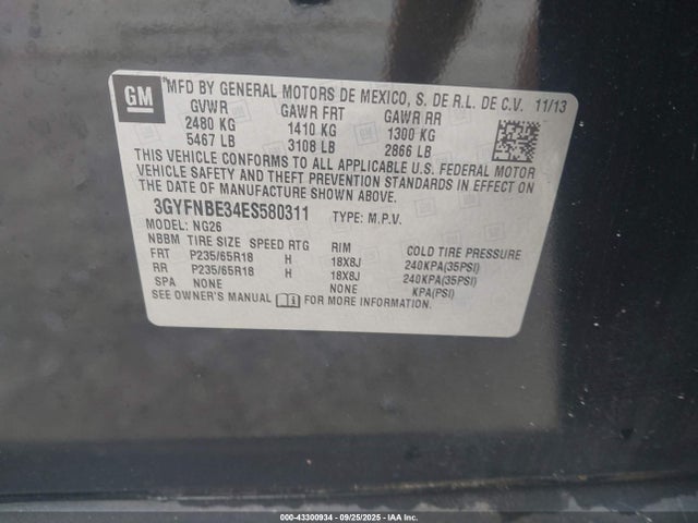 2014 CADILLAC SRX 3GYFNBE34ES580311 Photo 8