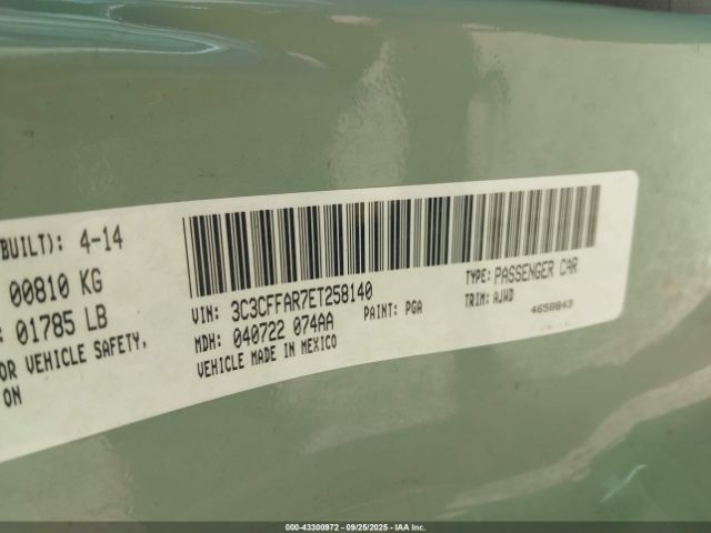 2014 FIAT 500 3C3CFFAR7ET258140 Photo 8