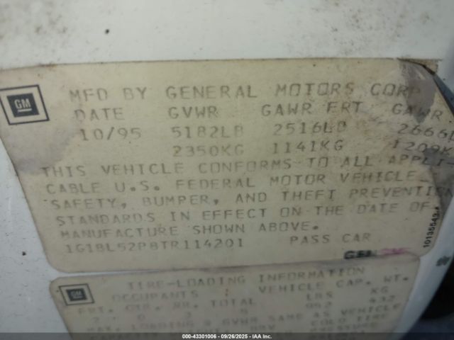 1996 CHEVROLET CAPRICE / IMPALA 1G1BL52P8TR114201 Photo 8