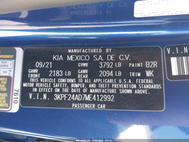 2021 KIA FORTE 3KPF24AD7ME412992 Photo 8