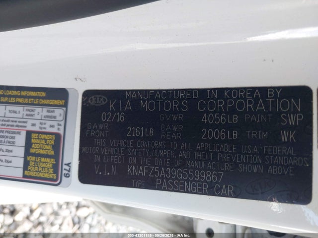 KNAFZ5A39G5599867 KIA t-gdi gamma