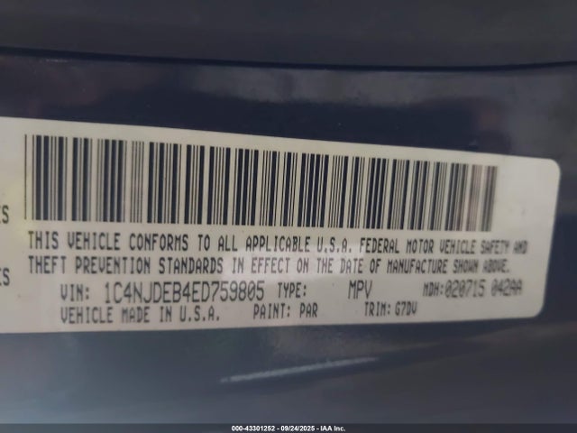 Jeep 2014 2014 1C4NJDEB4ED759805 Image 9