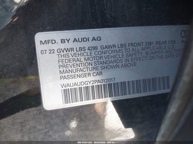 WAUAUDGY2PA012017 Audi 40 tfsi