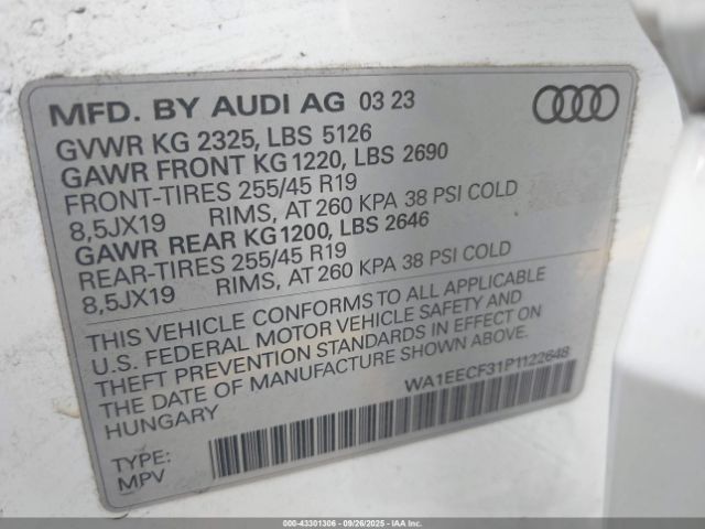 2023 AUDI Q3 WA1EECF31P1122648 Photo 8