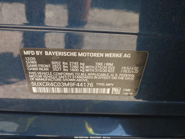 5UXCR4C03M9F44176 BMW X5
