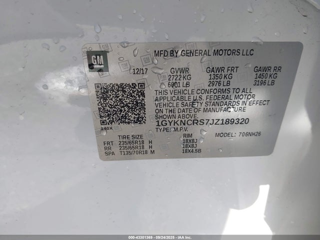 2018 CADILLAC XT5 1GYKNCRS7JZ189320 Photo 8