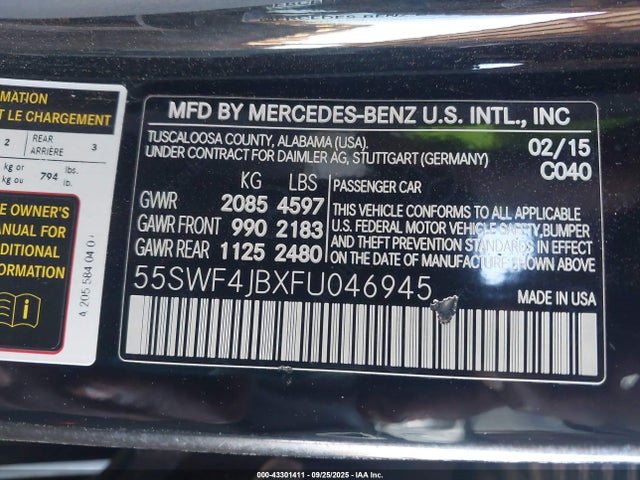 Mercedes-Benz 2015 2015 55SWF4JBXFU046945 Image 9