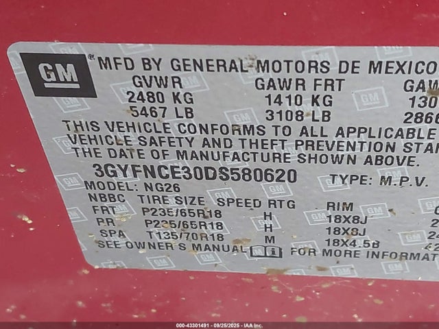 2013 CADILLAC SRX 3GYFNCE30DS580620 Photo 8