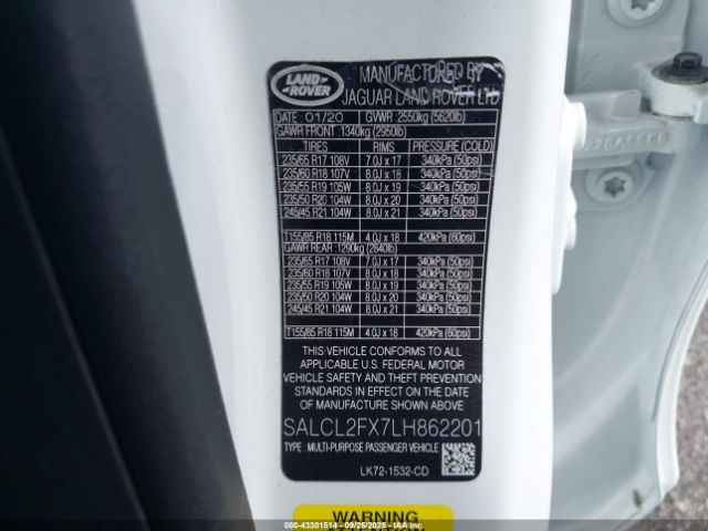 2020 LAND ROVER DISCOVERY SPORT SALCL2FX7LH862201 Photo 8