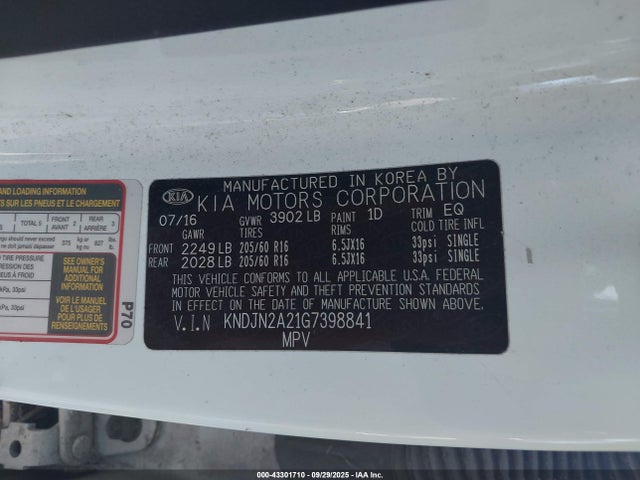 KIA gdi gamma 2016 KNDJN2A21G7398841 Image 9