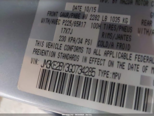 Mazda py 2016 JM3KE2BY3G0734285 Image 9