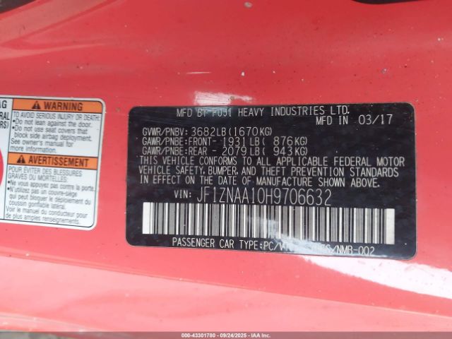 2017 TOYOTA 86 JF1ZNAA10H9706632 Photo 8