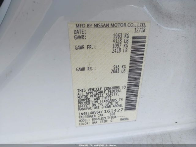 2019 NISSAN ALTIMA 1N4BL4BV6KC161427 Photo 8