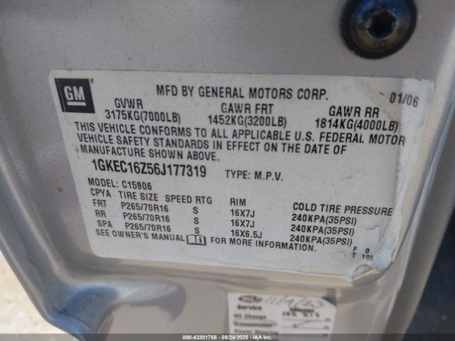 2006 GMC YUKON XL 1500 1GKEC16Z56J177319 Photo 8