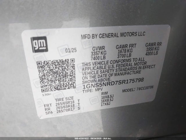 1GNS5NRD7SR175798 Chevrolet l84