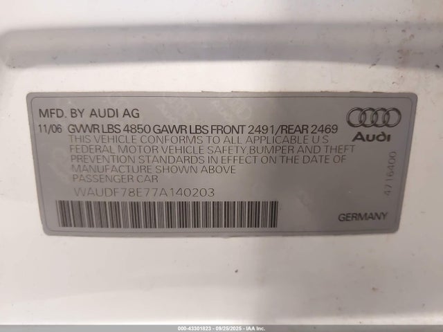 2007 AUDI A4 WAUDF78E77A140203 Photo 8