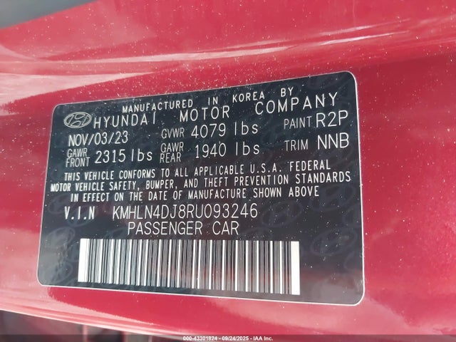 Hyundai gdi kappa 2024 KMHLN4DJ8RU093246 Image 9