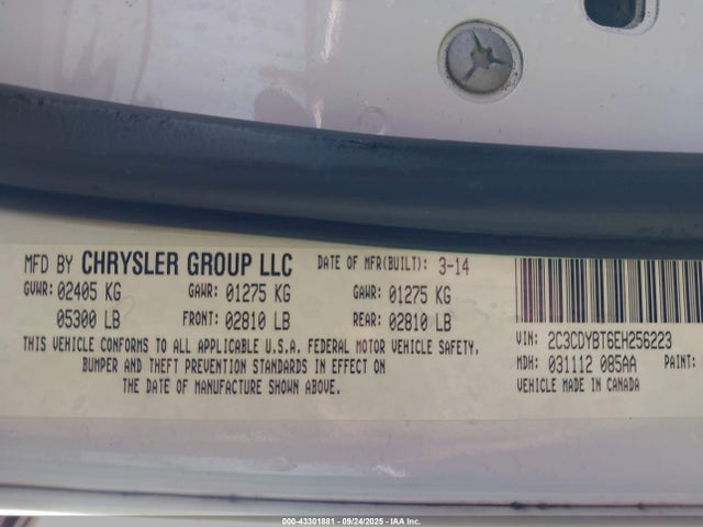 Dodge 2014 2014 2C3CDYBT6EH256223 Image 9