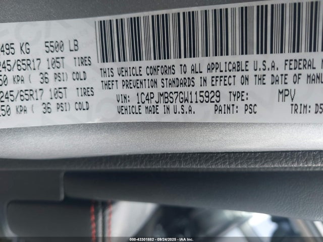 Jeep Cherokee 2016 1C4PJMBS7GW115929 Image 9