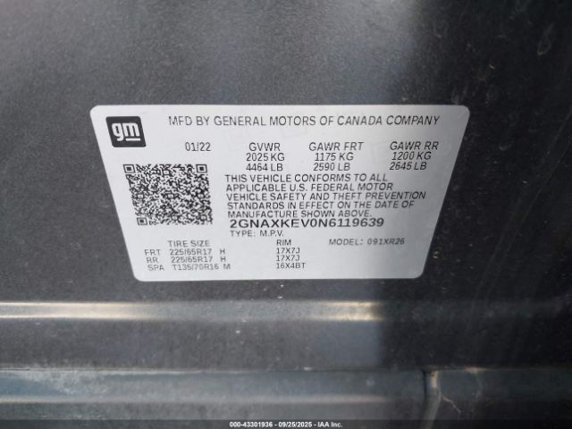 2022 CHEVROLET EQUINOX 2GNAXKEV0N6119639 Photo 8