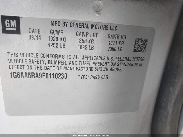 2015 CADILLAC ATS 1G6AA5RA9F0110230 Photo 8