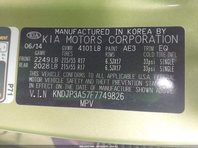 KIA dohc gdi nu 2015 KNDJP3A57F7749826 Image 9