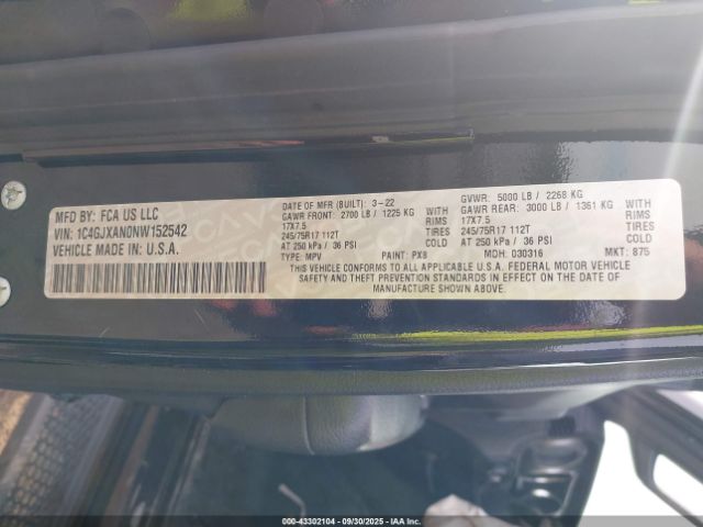 2022 JEEP WRANGLER 1C4GJXAN0NW152542 Photo 8