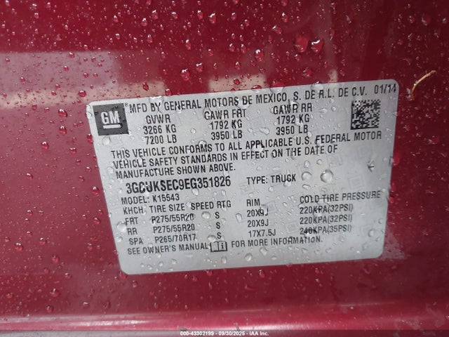 2014 CHEVROLET SILVERADO 1500 3GCUKSEC9EG351826 Photo 8