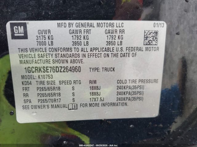 2013 CHEVROLET SILVERADO 1500 1GCRKSE76DZ264960 Photo 8