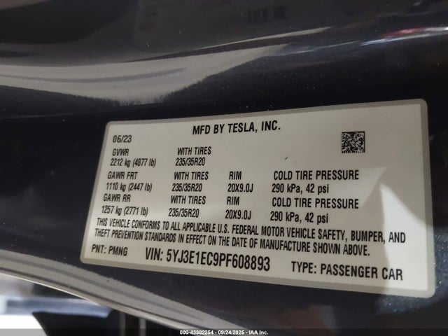 2023 TESLA MODEL 3 5YJ3E1EC9PF608893 Photo 8