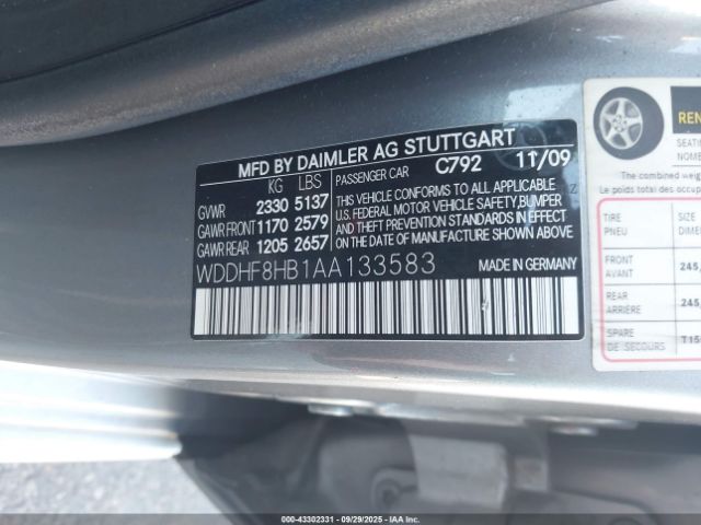 2010 MERCEDES-BENZ E 350 WDDHF8HB1AA133583 Photo 8