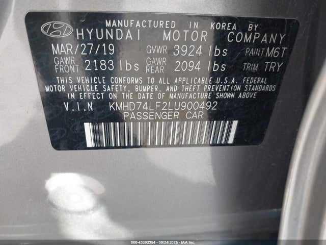 Hyundai mpi nu 2020 KMHD74LF2LU900492 Image 9
