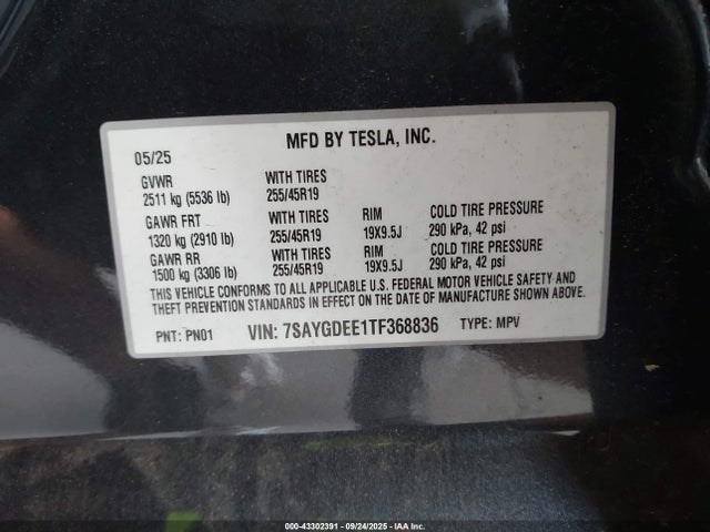 7SAYGDEE1TF368836 Tesla 2026